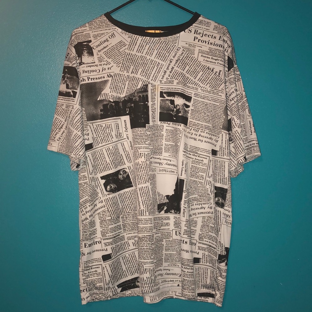 Newspaper Print Tee